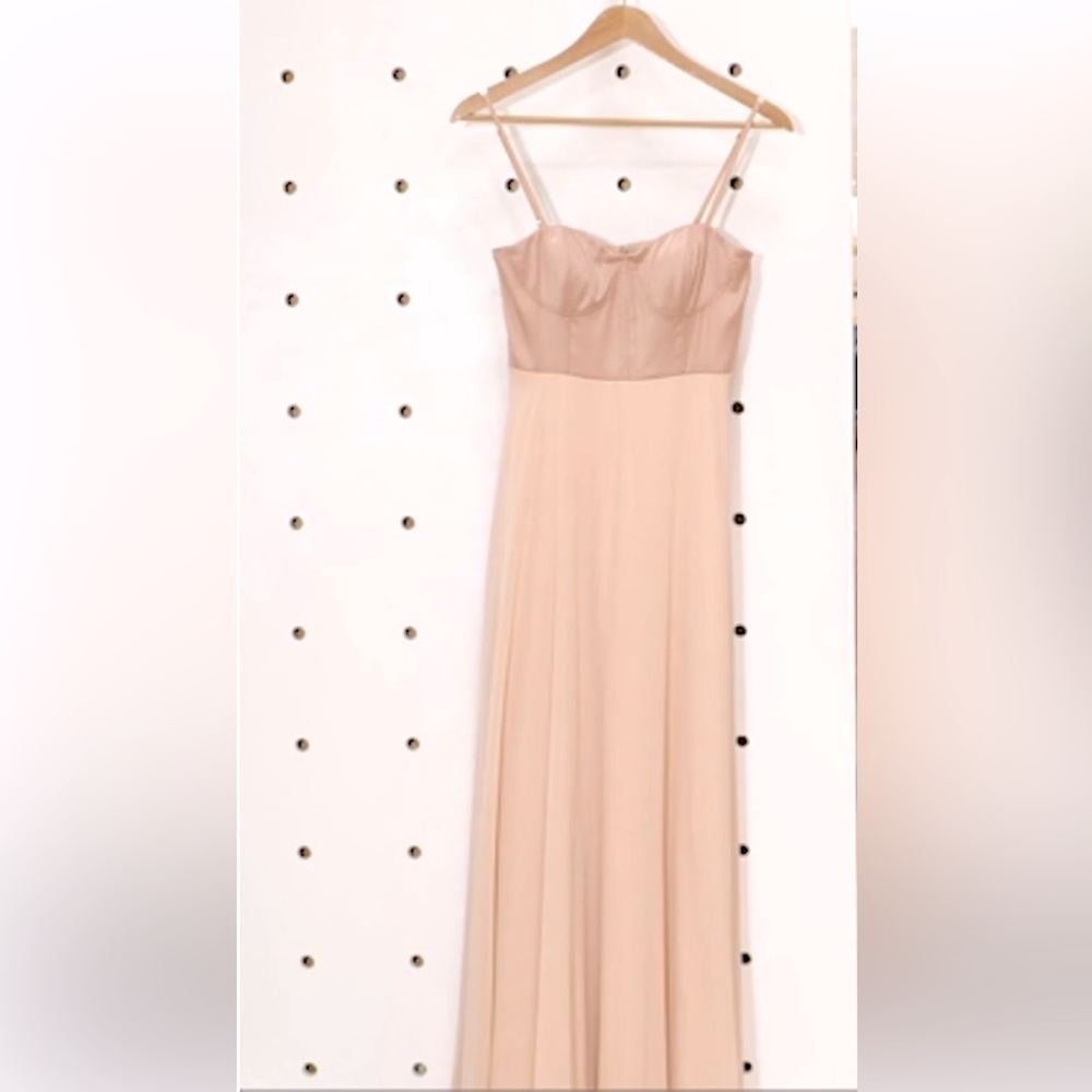 Lulus Satin Bustier Chiffon Gown Medium